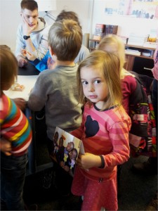 Tiger group in the steps office